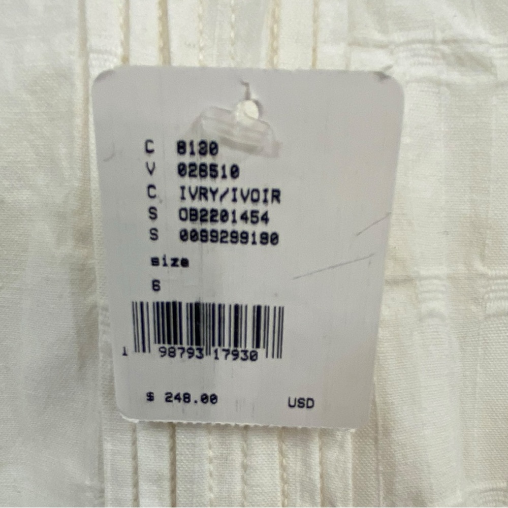 Free People NEW Ivory Tie Back Cotton Ezra Midi Dress NWT Size 6 - Picture 6 of 14